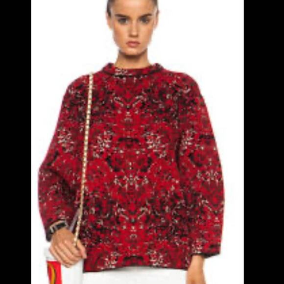 M Missoni Pullover Boxy Jacquard Red & Black Sweater Crew Neck Medium - Picture 6 of 11